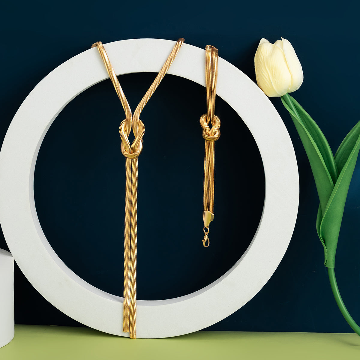 2-Piece Snake Chain Jewelry Set – Necklace & Bracelet for Women