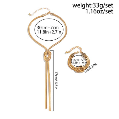 2-Piece Snake Chain Jewelry Set – Necklace & Bracelet for Women