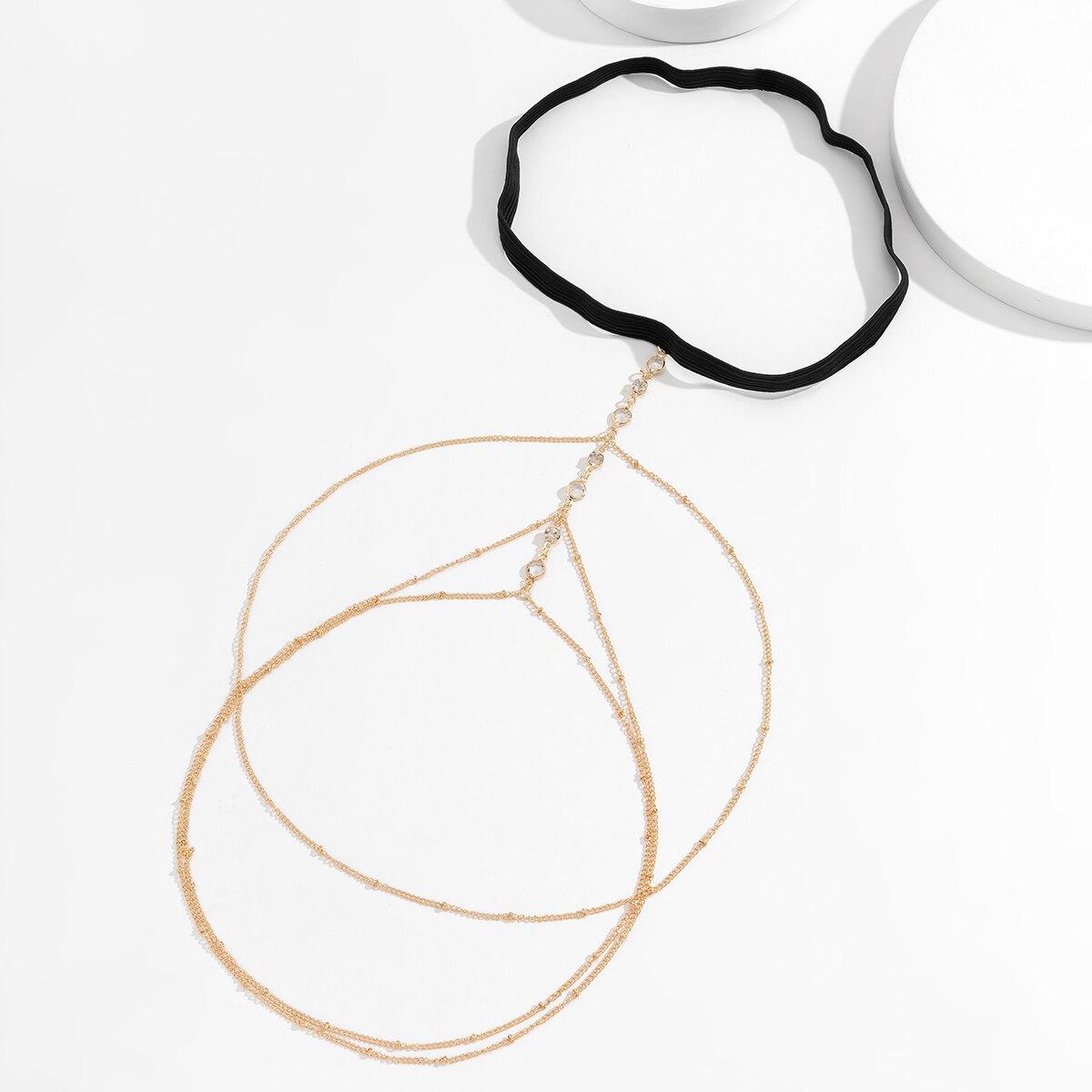 Boho Crystal Thigh Chain – Adjustable Tassel Body Jewelry