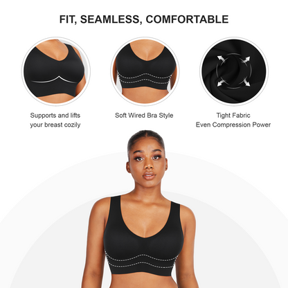 Seamless V-Neck Bra Tank – Built-In Support & Back Smoothing
